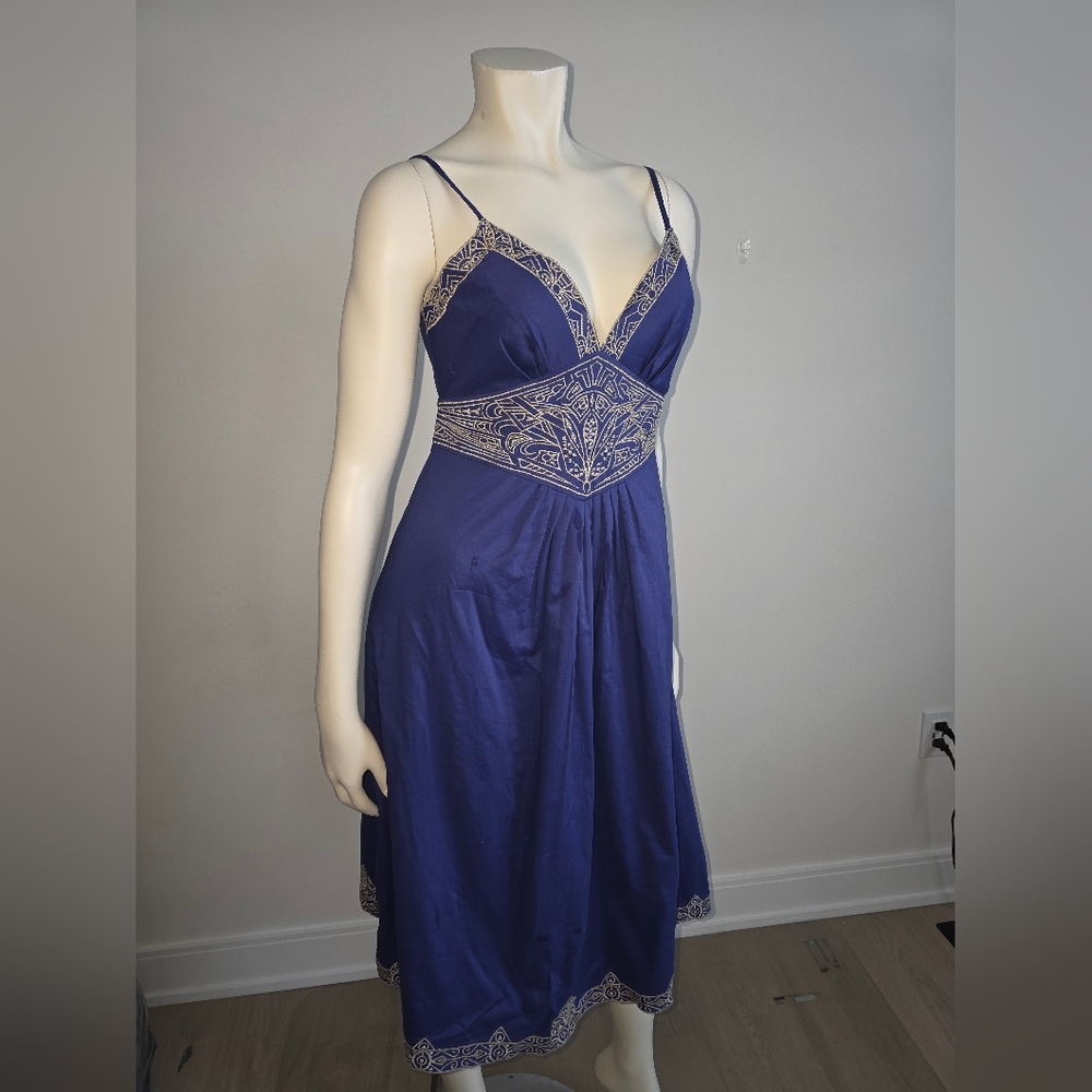 Atmosphere Embroidered poplin bustier Midi Dress US 4